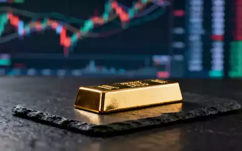 Ein glänzender Goldbarren auf einer dunklen Schieferplatte vor einem verschwommenen Hintergrund. - Foto: über boerse-global.de