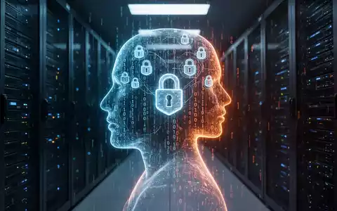 Digitale Silhouette eines menschlichen Kopfes mit Sicherheitssymbolen als Symbol für Identitätsmissbrauch in der IT. - Foto: über boerse-global.de