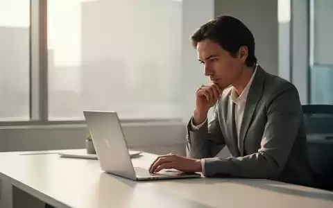 Eine fokussierte Person arbeitet an einem minimalistischen Schreibtisch in einem hellen, modernen Büro. - Foto: über boerse-global.de