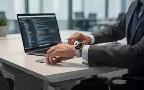 Eine Person trägt ein Gesundheits-Wearable an einem modernen Büroarbeitsplatz mit Laptop. - Foto: über boerse-global.de