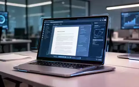 Ein moderner Laptop-Bildschirm zeigt eine Textverarbeitungssoftware mit KI-gestützten Kommentarfunktionen. - Foto: über boerse-global.de