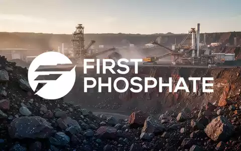 Abstrakte Darstellung einer modernen Bergbauanlage bei Sonnenaufgang mit Fokus auf geologische Strukturen. - Foto: über boerse-global.de