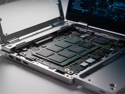 Nahaufnahme der inneren Komponenten und des modularen Designs eines High-End-Framework-Laptops auf einem sauberen Arbeitsplatz. - Foto: über boerse-global.de