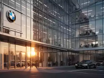 Moderne Firmenzentrale der BMW Group bei Sonnenuntergang als Symbol für die aktuelle Unternehmenssituation. - Foto: über boerse-global.de