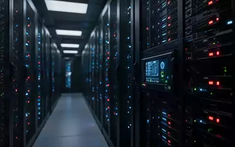 Serverracks in einem Rechenzentrum mit leuchtenden Status-LEDs als Symbol für Sicherheitsrisiken in der IT-Infrastruktur. - Foto: über boerse-global.de