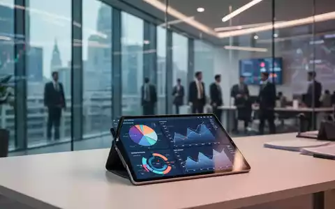 Modernes Bürogebäude mit digitaler Datenvisualisierung auf einem Tablet als Symbol für EU-Nachhaltigkeitsberichte. - Foto: über boerse-global.de