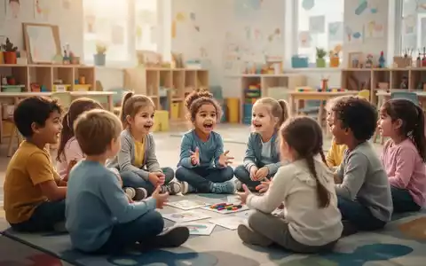 Kinder in einem Workshop in einer Kindertagesstätte, die spielerisch ihre Selbstbehauptung und Resilienz trainieren. - Foto: über boerse-global.de