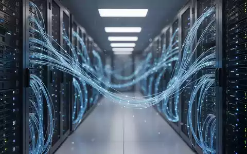 Moderner Serverraum mit leuchtenden Glasfaserkabeln als Symbol für IT-Sicherheit und digitale Regulierung. - Foto: über boerse-global.de