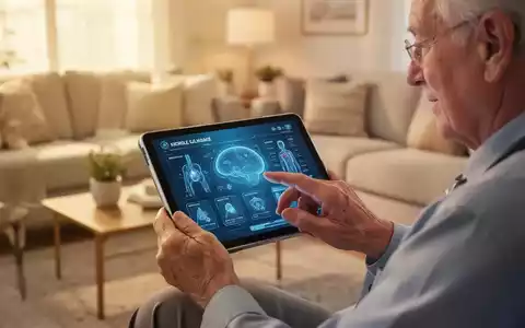 Eine ältere Person nutzt ein Tablet in einer hellen, freundlichen Wohnumgebung zur digitalen Unterstützung im Alltag. - Foto: über boerse-global.de
