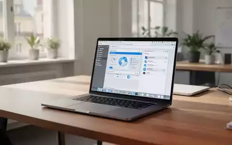Moderner Arbeitsplatz mit Laptop, auf dem eine Open-Source-Bürosoftware in einem hellen, professionellen Büro zu sehen ist. - Foto: über boerse-global.de