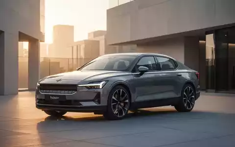 Ein moderner, eleganter Polestar Elektro-PKW vor einer minimalistischen, urbanen Kulisse im goldenen Licht. - Foto: über boerse-global.de