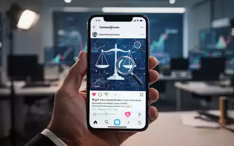 Smartphone mit sozialen Medien und stilisierten Waagen der Justiz als Symbol für rechtliche Transparenz bei Influencern. - Foto: über boerse-global.de