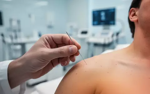 Eine Akupunkturnadel wird während einer professionellen Schmerztherapie-Behandlung präzise angesetzt. - Foto: über boerse-global.de