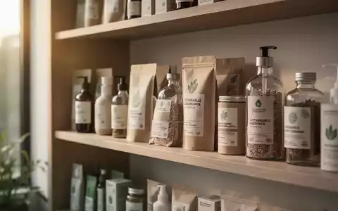 Regal mit nachhaltig verpackten Konsumgütern in einem modernen Geschäft bei natürlichem Lichteinfall. - Foto: über boerse-global.de