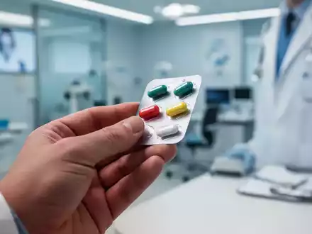 Nahaufnahme einer Hand, die einen Blister mit zwei verschiedenen Tabletten hält, als Symbol für eine Fixkombination. - Foto: über boerse-global.de