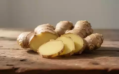 Frische Ingwerknollen auf einem Holztisch bei natürlichem Licht. - Foto: über boerse-global.de
