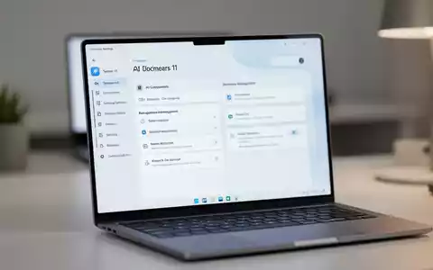 Nahaufnahme eines Windows 11-Einstellungsmenüs auf einem Laptop-Bildschirm mit Optionen zur Verwaltung von KI-Komponenten auf dem Gerät. - Foto: über boerse-global.de