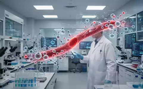 Wissenschaftler in einem modernen Labor betrachtet eine molekulare Visualisierung eines Blutgefäßes. - Foto: über boerse-global.de