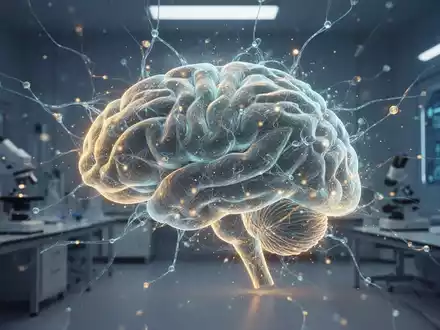 Abstrakte Darstellung eines KI-Modells, das biologische Gehirnstrukturen mit digitalen neuronalen Netzwerken verbindet. - Foto: über boerse-global.de