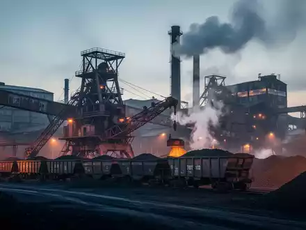 Ein modernes ukrainisches Stahlwerk in der Morgendämmerung, das die industrielle Herausforderung im Kontext der CBAM-Debatte symbolisiert. - Foto: über boerse-global.de