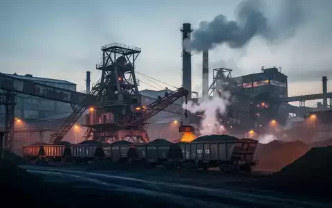 Ein modernes ukrainisches Stahlwerk in der Morgendämmerung, das die industrielle Herausforderung im Kontext der CBAM-Debatte symbolisiert. - Foto: über boerse-global.de