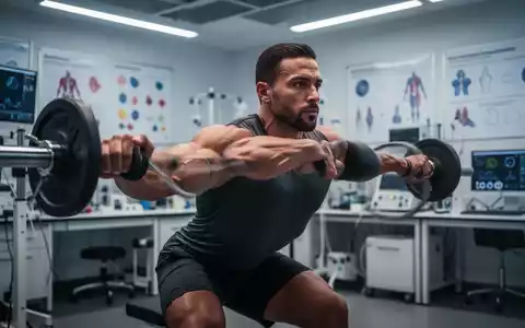 Nahaufnahme einer Person bei einer kontrollierten Kraftübung in einem modernen sportwissenschaftlichen Labor. - Foto: über boerse-global.de