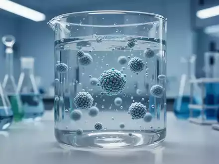 Mikroskopische Nanopartikel in einer Laborflüssigkeit als Symbol für moderne medizinische Forschung. - Foto: über boerse-global.de