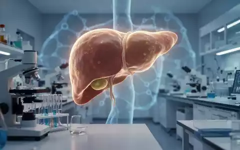 Abstrakte medizinische Darstellung einer menschlichen Leber in einem modernen Laborumfeld mit Fokus auf Gesundheitsforschung. - Foto: über boerse-global.de