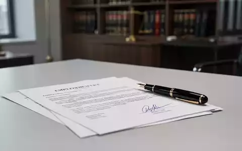 Ein unterzeichneter Arbeitsvertrag liegt auf einem Schreibtisch mit einem Füllfederhalter. - Foto: über boerse-global.de
