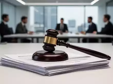Ein Richterhammer auf Rechtsdokumenten in einem modernen Büro als Symbol für Arbeitsrecht und Diskriminierungsschutz. - Foto: über boerse-global.de
