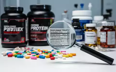 Laborumgebung mit Nahrungsergänzungsmitteln, Tabletten und Proteinbehältern unter einer Lupe auf einem Labortisch. - Foto: über boerse-global.de