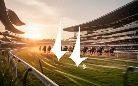 Moderne Pferderennbahn bei Sonnenuntergang mit eleganter Architektur und gehobener Atmosphäre. - Foto: über boerse-global.de