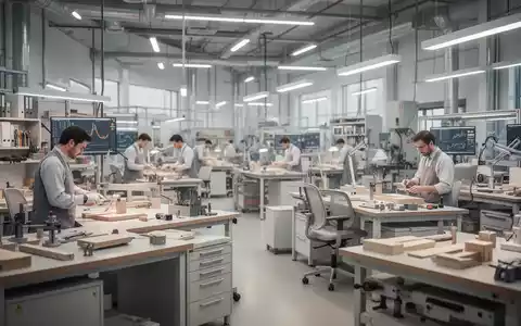 Ein moderner, heller Arbeitsbereich in einer Werkstatt mit Fokus auf ergonomische Arbeitsplätze und professionelle Atmosphäre. - Foto: über boerse-global.de