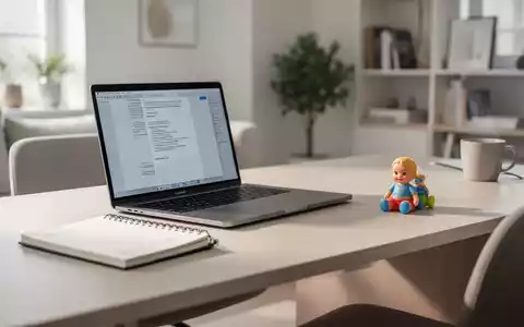 Modernes Homeoffice mit Laptop und einem Kinderspielzeug auf dem Schreibtisch als Symbol für die Vereinbarkeit von Familie und Beruf. - Foto: über boerse-global.de