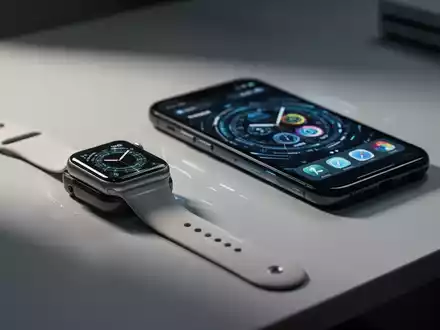 Ein iPhone und eine Apple Watch auf einem Schreibtisch, die die nahtlose Integration mobiler und tragbarer Geräte darstellen. - Foto: über boerse-global.de