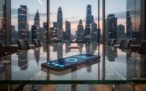 Schlankes Smartphone mit Finanzanalysen auf einem Konferenztisch mit Blick auf die Stadtsilhouette. - Foto: über boerse-global.de