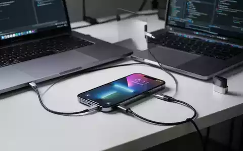 Ein iPhone ist über ein Kabel mit einem Laptop verbunden, um eine Systemwiederherstellung durchzuführen. - Foto: über boerse-global.de