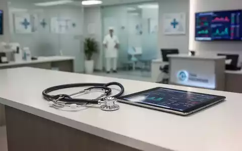 Ein Stethoskop und ein digitales Tablet auf einem Empfangstresen einer Arztpraxis. - Foto: über boerse-global.de