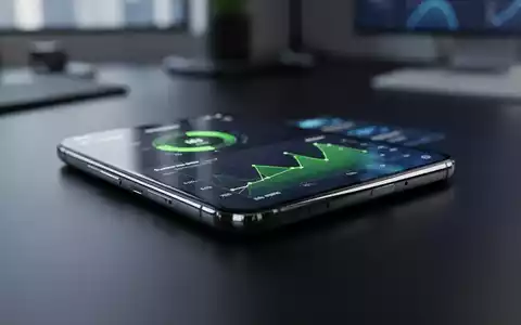 Ein modernes High-End-Smartphone auf einem Schreibtisch, dessen Bildschirm eine grafische Analyse der Akkuleistung zeigt. - Foto: über boerse-global.de