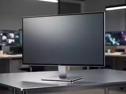 Hochwertiger Apple Studio Display Monitor auf einem minimalistischen Schreibtisch in einem professionellen kreativen Büro. - Foto: über boerse-global.de