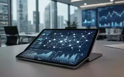 Digitales Tablet mit komplexen Datenanalysen und Netzwerkknoten in einem professionellen Finanzbüro. - Foto: über boerse-global.de