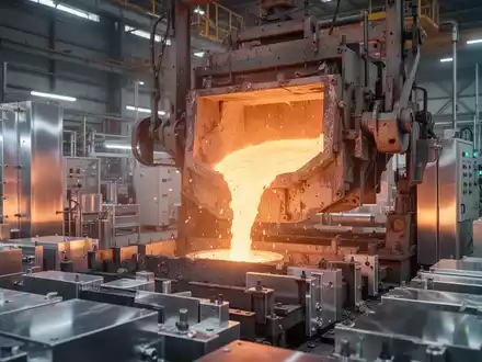 Modernes Aluminiumwerk mit geschmolzenem Metall in einer Industrieanlage - Foto: über boerse-global.de