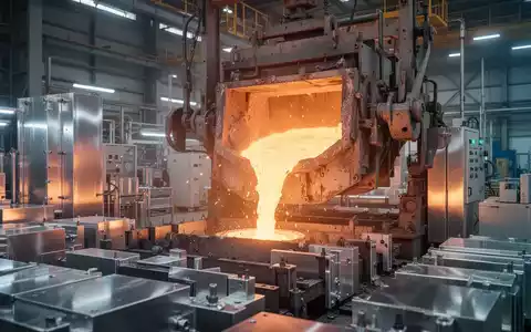 Modernes Aluminiumwerk mit geschmolzenem Metall in einer Industrieanlage - Foto: über boerse-global.de