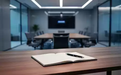 Ein minimalistischer, moderner Arbeitsplatz in einem Büro mit unscharfem Konferenzraum im Hintergrund. - Foto: über boerse-global.de