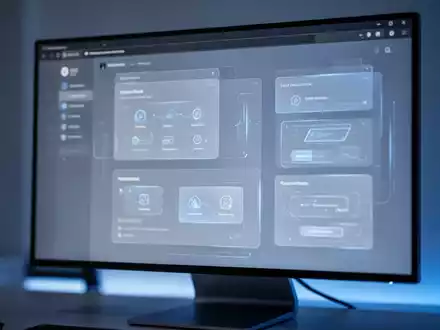 Moderner Computerbildschirm mit minimalistischer Benutzeroberfläche und sanfter blauer Beleuchtung. - Foto: über boerse-global.de