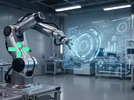 Ein hochmoderner Roboterarm in einem technologischen Labor, der für Automatisierung und industrielle Innovation steht. - Foto: über boerse-global.de