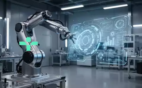 Ein hochmoderner Roboterarm in einem technologischen Labor, der für Automatisierung und industrielle Innovation steht. - Foto: über boerse-global.de
