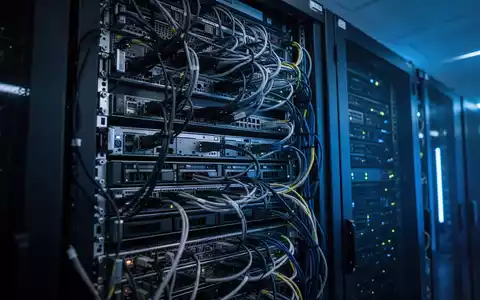Moderne Server-Racks in einem Rechenzentrum mit blauer Beleuchtung, die technologische Infrastruktur symbolisieren. - Foto: über boerse-global.de