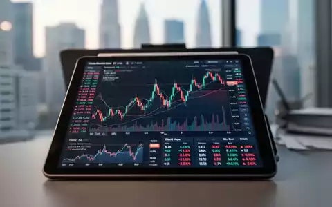 Digitale Finanzdiagramme auf einem Tablet vor verschwommenem Büro-Hintergrund - Foto: über boerse-global.de