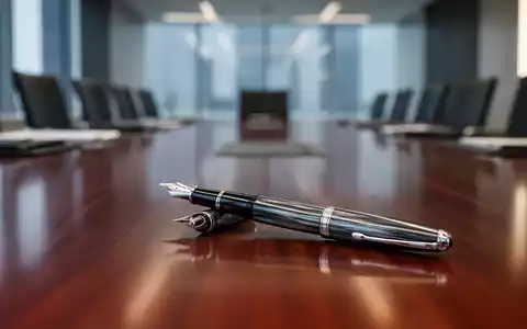 Ein hochwertiger Füllfederhalter auf einem polierten Schreibtisch in einem modernen Konferenzraum. - Foto: über boerse-global.de